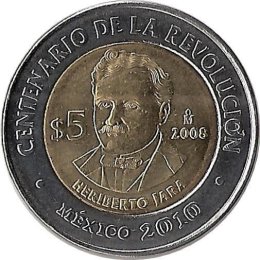 Mexiko 5 Pesos 2008 "Heriberto Jara"