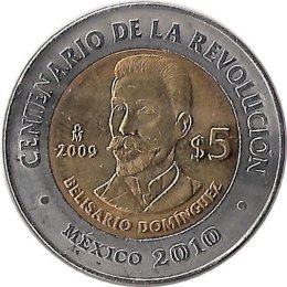 Mexiko 5 Pesos 2009 "Belisario Domínguez"