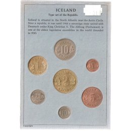 Island 1, 5, 10, 25 Aurar, 1, 2, 5 Kronur