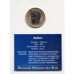 Italien 1000 Lira 1997 "European Union" falsche Karte