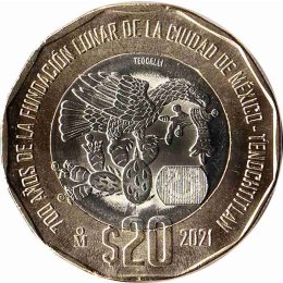 Mexiko 20 Pesos 2021 "Foundation of Mexico-Tenochtitlan"