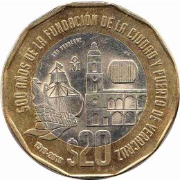 Mexiko 20 Pesos 2019 "500th Anniversary of Veracruz"