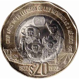 Mexiko 20 Pesos 2022 "100th Anniversary of the Arrival of the Mennonites in Mexico"