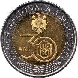 Moldawien 10 Lei 2021 "30th Anniversary of the National Bank of Moldova"