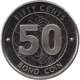Simbabwe 50 Cent 2014 &quot;BOND COIN&quot; ausgegeben 2015