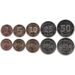 Simbabwe 1, 5, 10, 25, 50 Cent 2014 "BOND COIN"