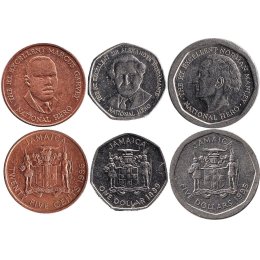 Jamaika 25 Cents, 1 ,5 Dollars
